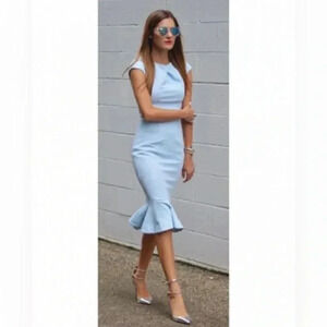 Ted Baker Ibbie Icy Blue Dress Size 2 NWOT
